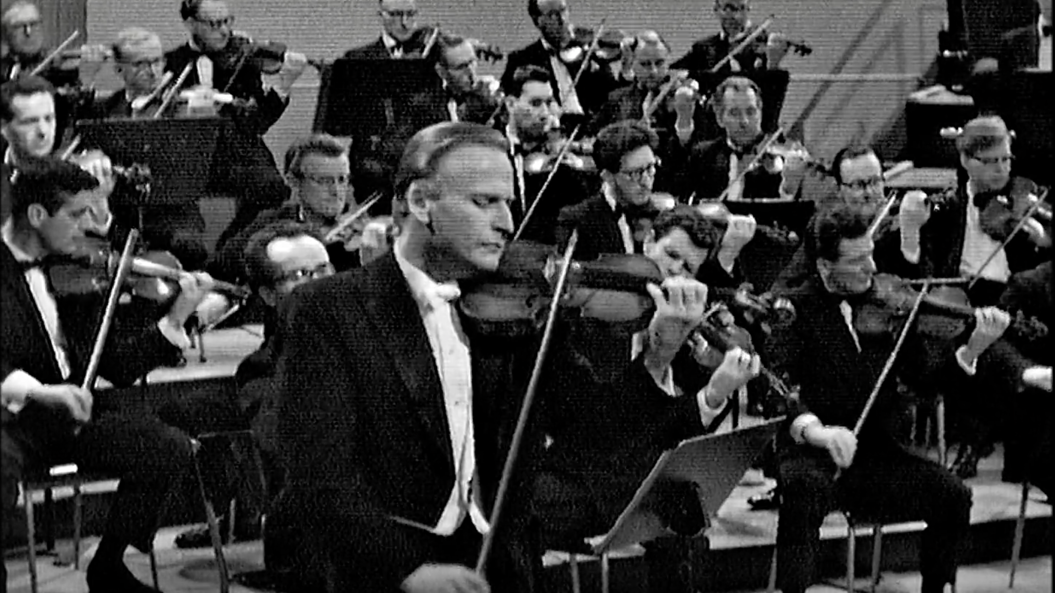 Image of Yehudi Menuhin performing Beethoven and Bach in Archival Performance